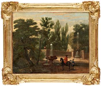 807. Landscape with riders at the fountain.