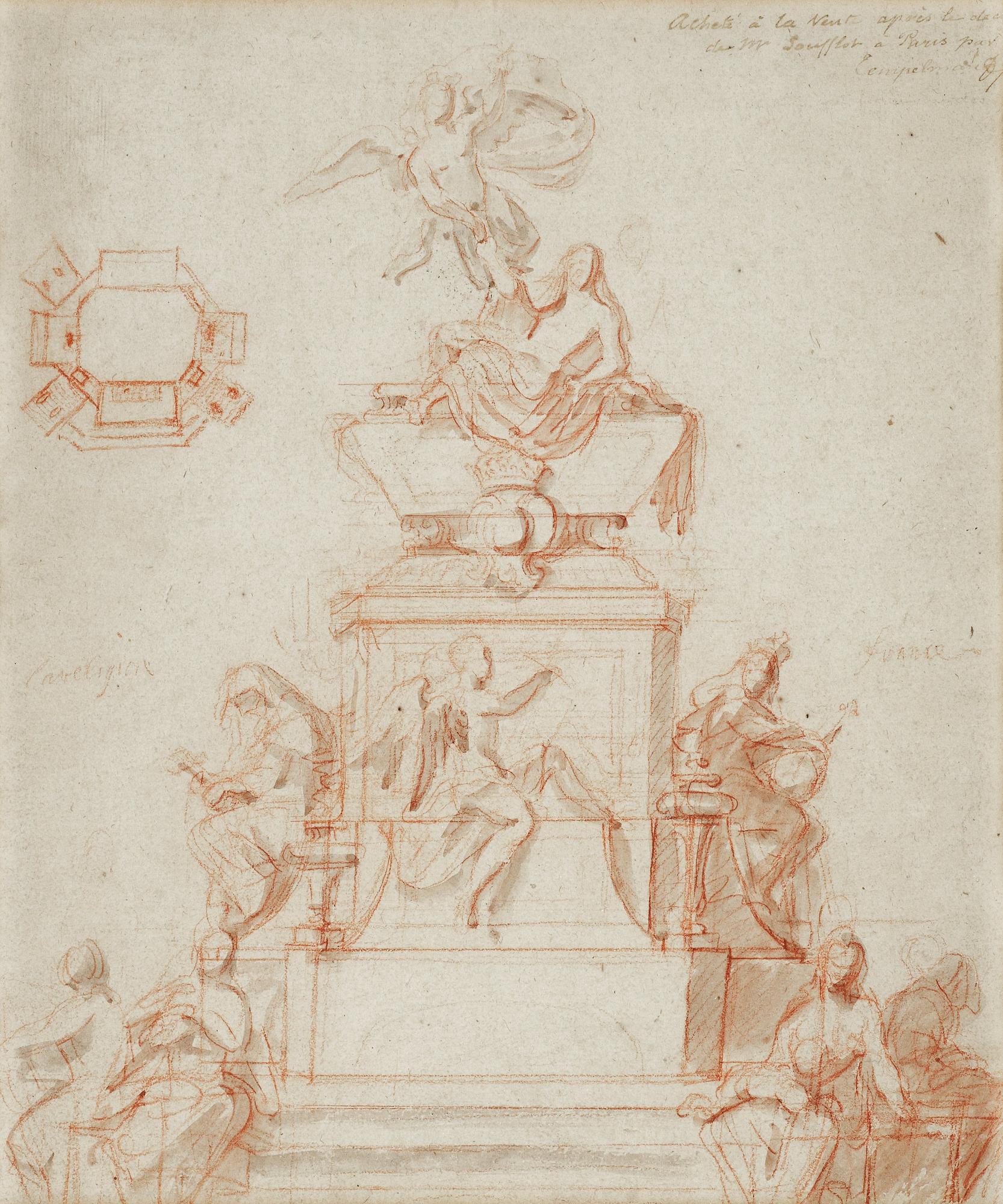Jacques Germain Soufflot Attributed to, Sketch for a monument.