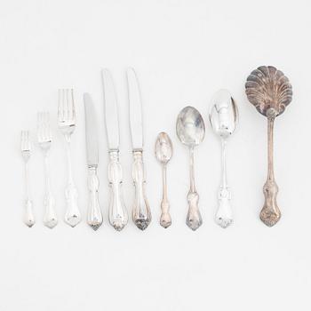 A Swedish silver cutlery, model 'Olga', GAB (44 pieces).