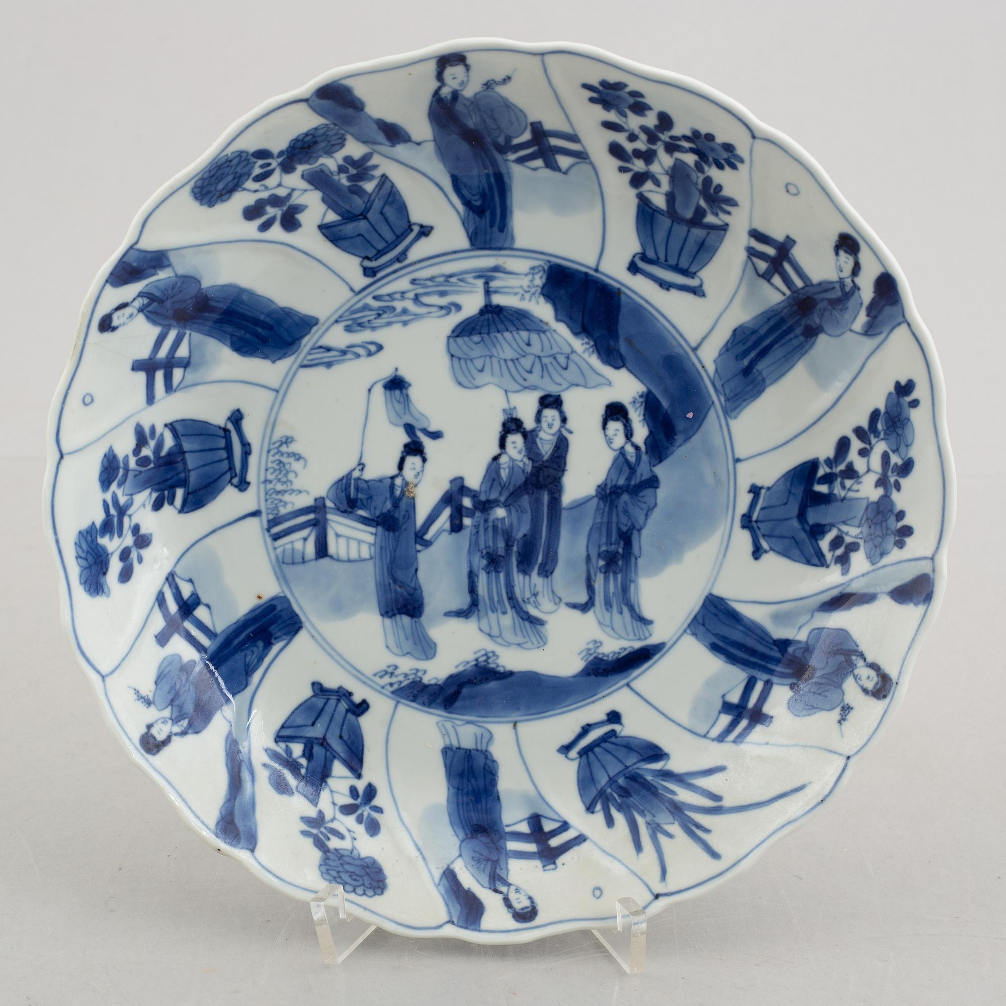 Fat, 2 st, porslin, Kina, Kangxi (1662-1722).