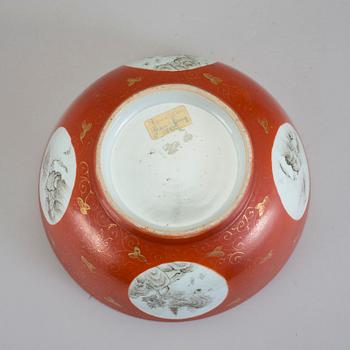 BÅLSKÅL, porslin, Kina, Qing dynastin, Qianlong 1736-95.