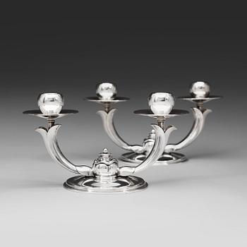 A pair of Nordisk Silverkonst candelabra, Helsingborg 1949.