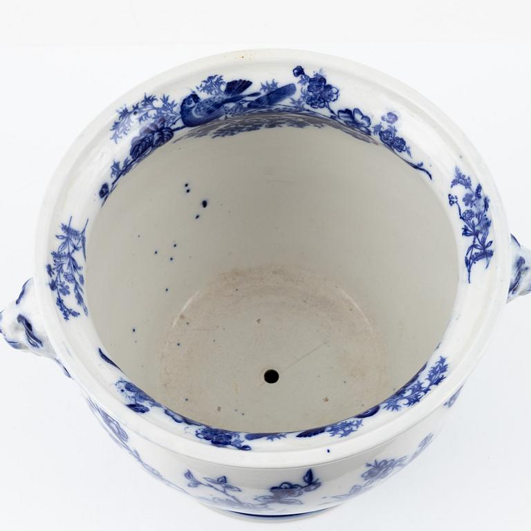 A flintware garden urn, ’Fågel’, Gustavsberg from around 1900.