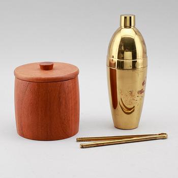 ISHINK, Anri Form, SAMT COCKTAILSHAKER, mässing och teak, 1900-talets andra hälft.