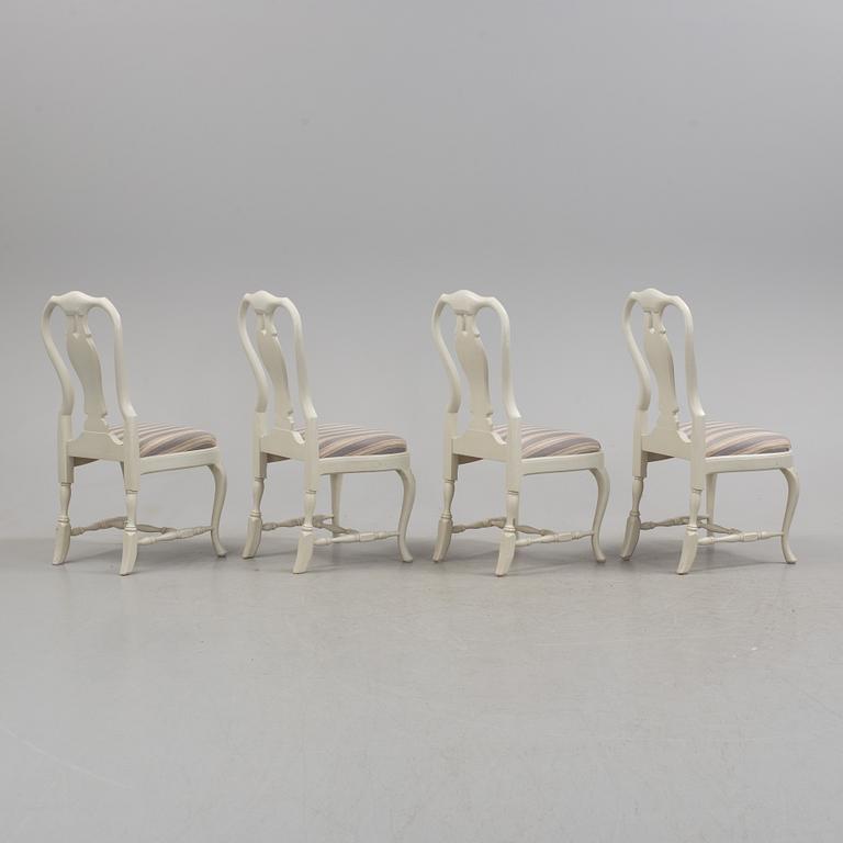 A set of four rococo style chiars, second half of the 20th century.