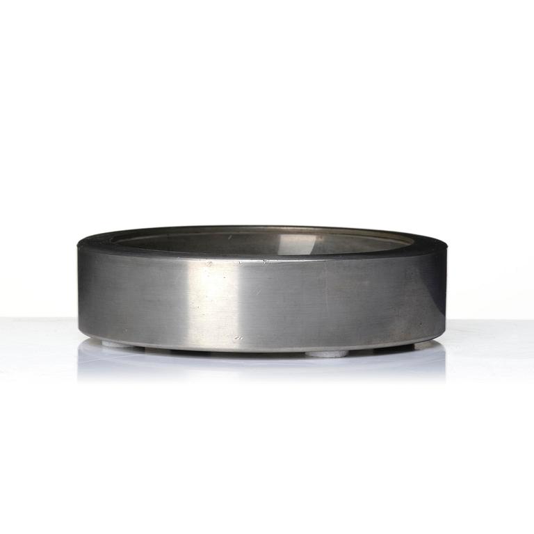 Firma Svenskt Tenn, a pewter and glass ashtray/bowl, Stockholm, 1950.