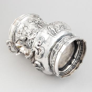 A German parcel-gilt silver wine-cooler, Hanau late 19th century.