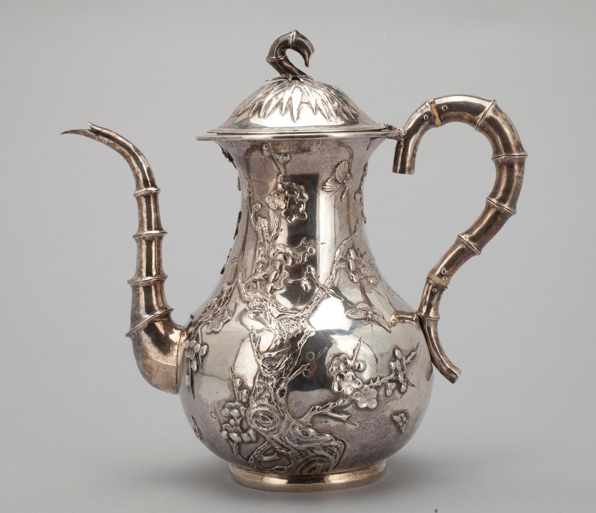 KAFFEKANNA, silver, Kina sekelskiftet 18/1900. Vikt 714 g.