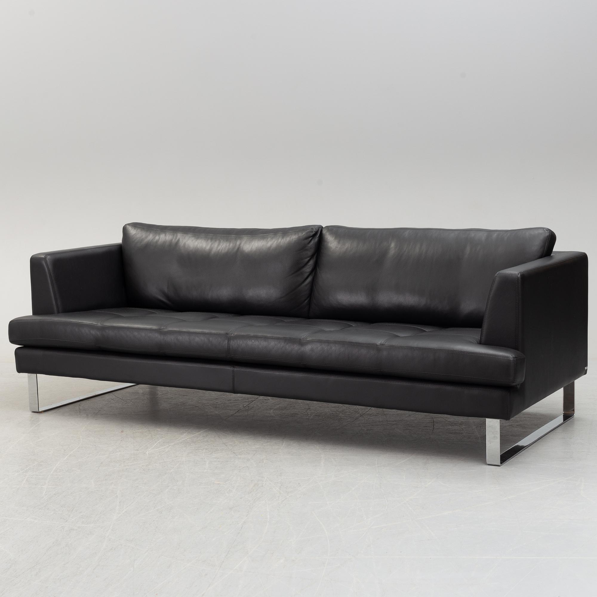A 21th century leather 'Scala' sofa by  Kim Nordentoft from Nielaus Møbler, , Denmark.