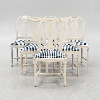 Six Gustavian style chairs, late 20th/early 21st century.