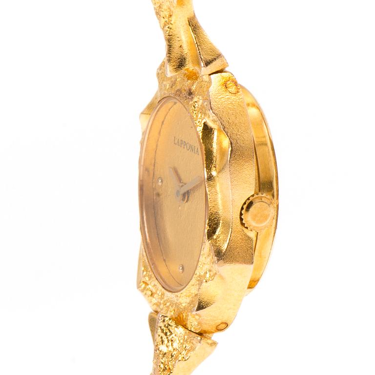 BJÖRN WECKSTRÖM, wrist watch, 'Pola negri', 14K gold, Lapponia 1980. 14x17 mm.