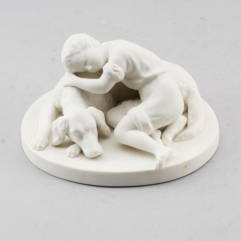 FIGUR, parian, Gustavsberg, daterad 1923.