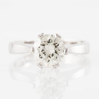 Ring, 18K white gold set with a brilliant-cut diamond, 1.62 ct according to the engraving.