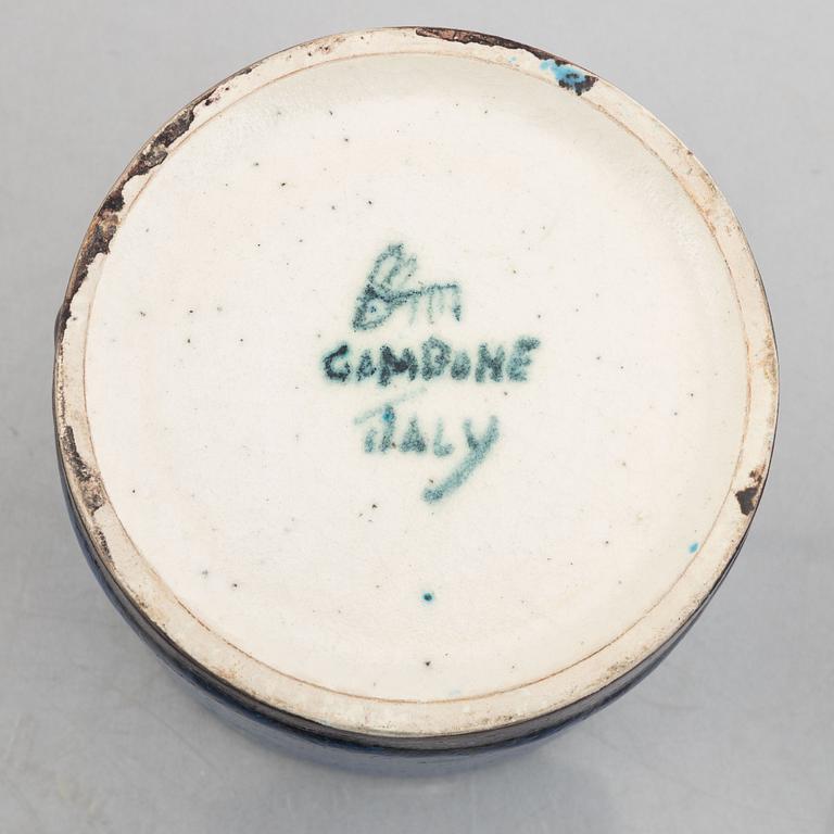 A ceramic bowl and a box with cover, Gambone, Italy, mid 20th Century.