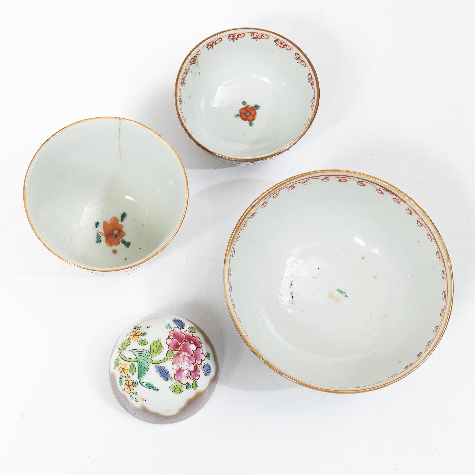 A group lot of Chinese Export porcelain, Qing dynasty, 18th century.  (6 pieces).