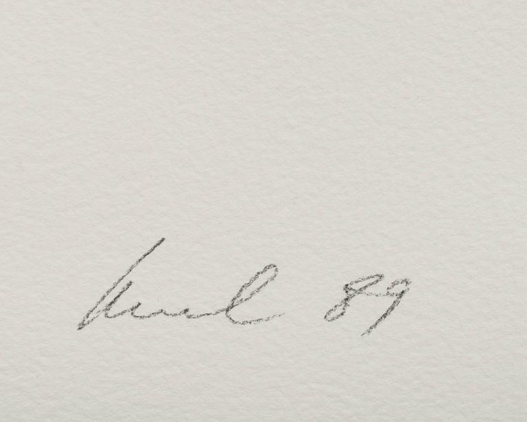 RAUL MEEL, färgserigrafi med konstnärens handavtryck direkt på pappret, signerad -89 och numrerad 20/60.