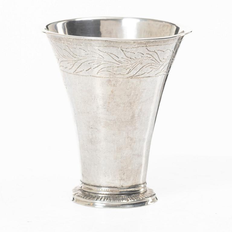 A Swedish silver beaker, mark of Peter Ohlijn, Karlskrona 1796.