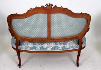 SALONGSMÖBLEMANG, 5 delar, ny-louis XV, 1900-tal.