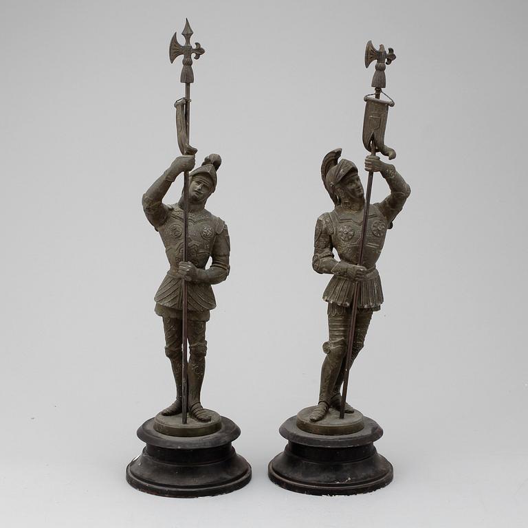 SKULPTURER, ett par, metall, 18/1900-tal.