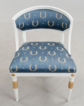 BALJFÅTÖLJ, sengustaviansk, 1800-tal.