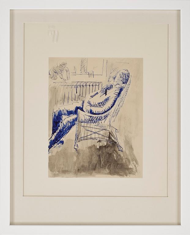 ISAAC GRÜNEWALD, blandteknik på papper, ej signerad, omkring 1915.
