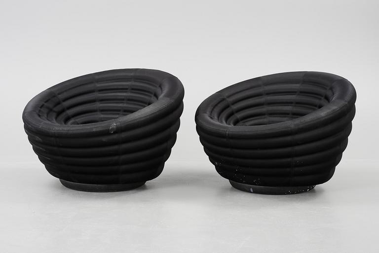 FÅTÖLJER, ett par, "Blow", Johannes Foersom & Peter Hiort-Lorenzen för Hay, Danmark, 2000-tal.