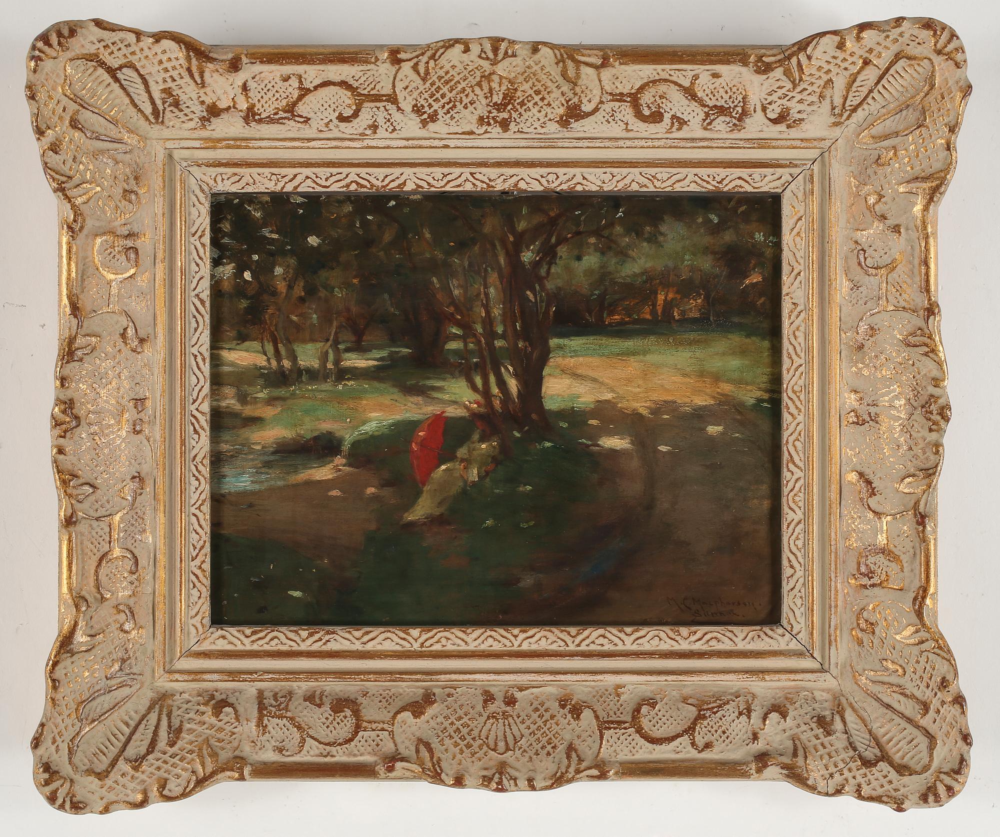 MARGERET CAMPBELL MACPHERSON, olja på pannå, signerad.