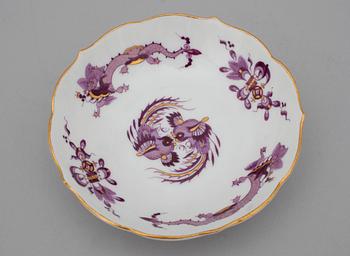 KAFFEKOPPAR MED FAT, 6+2 st. Porslin, Meissen. 1900-tal.