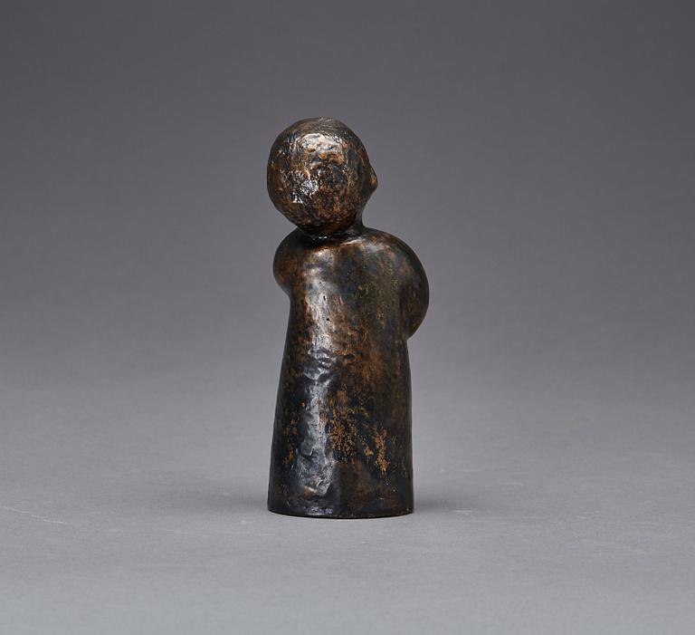 SKULPTUR, monogramsignerad, patinerad brons.