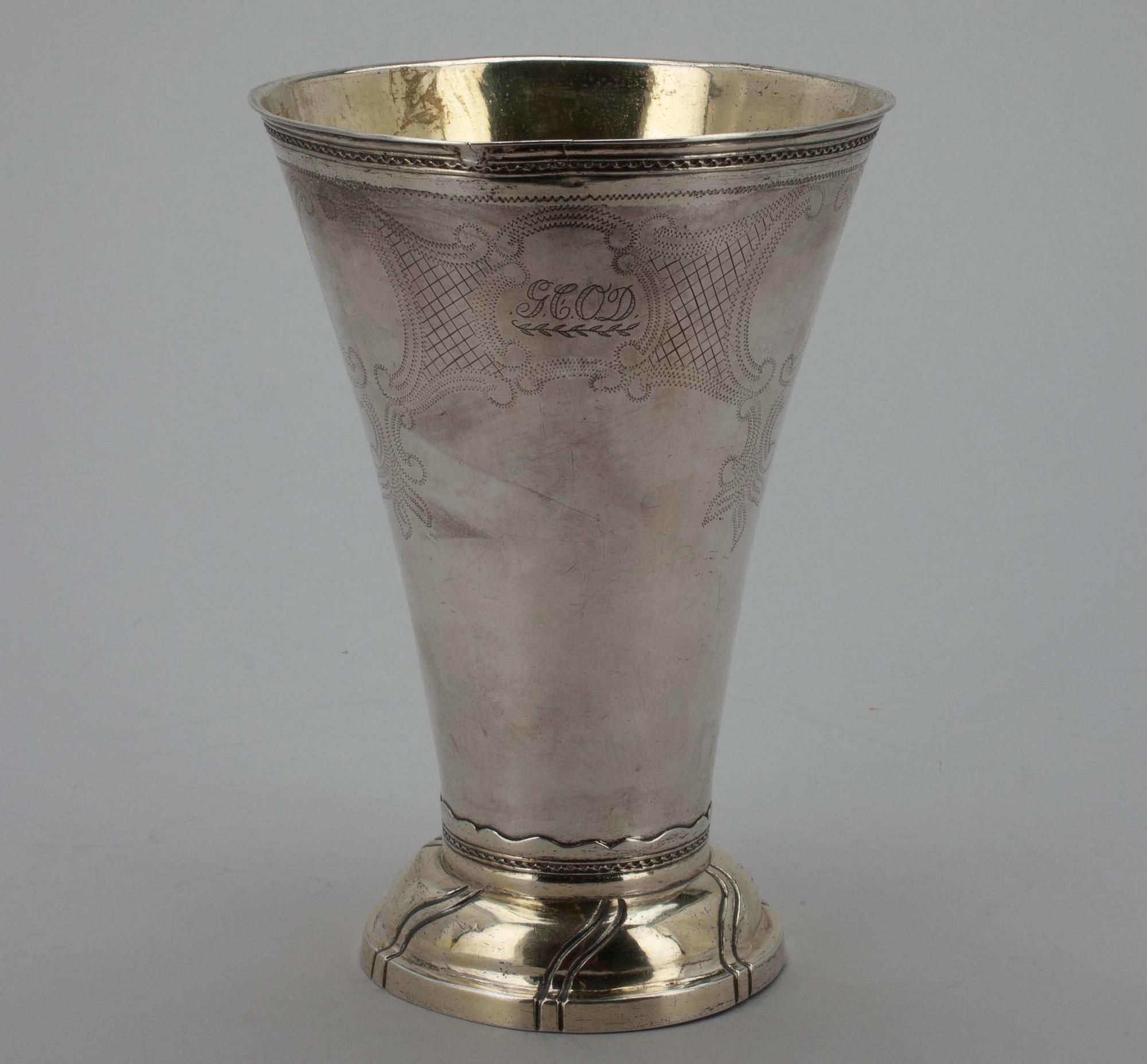 BÄGARE, silver, Stephan Westerstråhle, Stockholm 1798. Vikt 409 g.