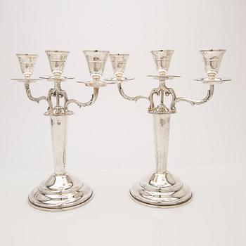 Candelabra, a pair, sterling silver, Mexico.