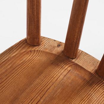 Axel Einar Hjorth, a set of six "Utö" stained pine chairs, Nordiska Kompaniet 1930s.