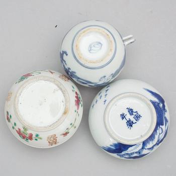 PARTI PORSLIN, 3 delar, Kina, 1800-1900-tal.