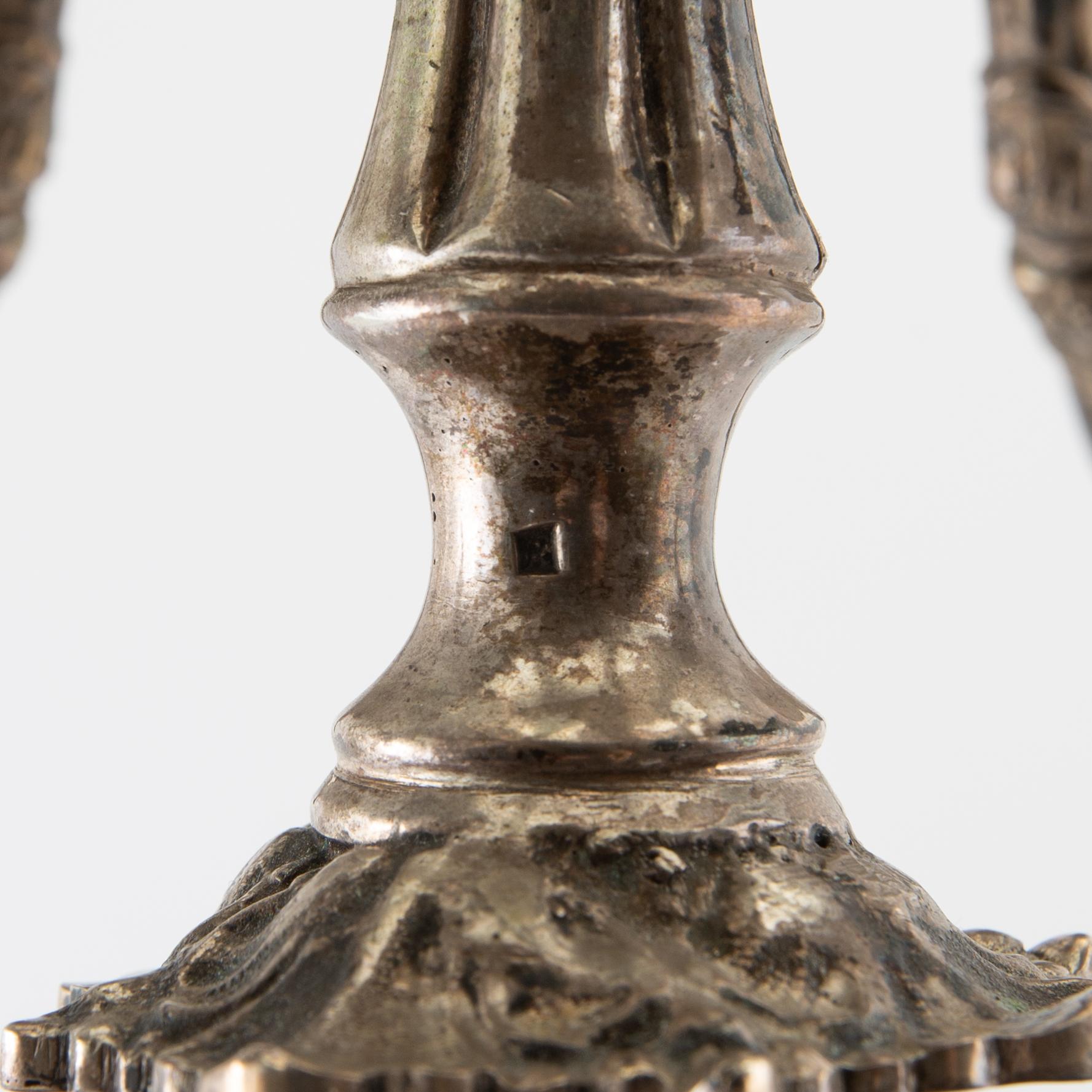 Candelabrum silver Louis XV style possibly Austria around 1900.