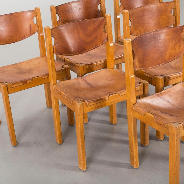 Six chairs from the second half of the 20th century.