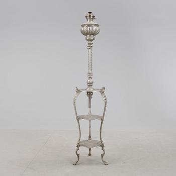 GOLVLAMPA, förnicklad, 1880-tal.