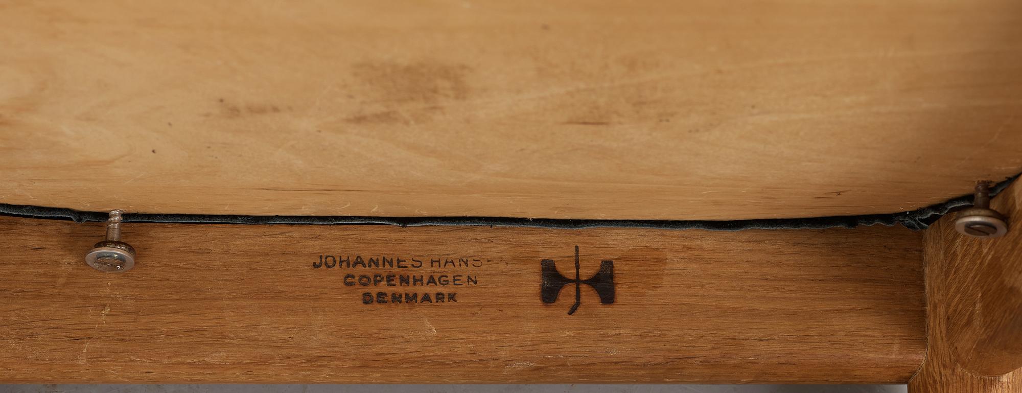 A set of six Hans J Wegner oak 'The Chair', Johannes Hansen, Denmark.