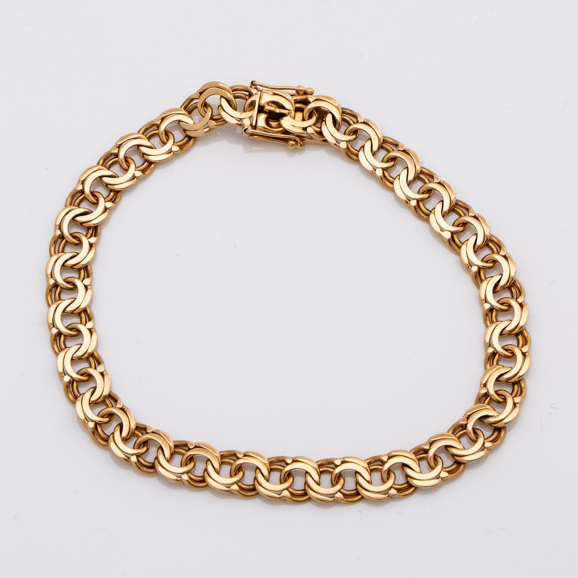 BRACELET 18K gold, 13,5 g, Vibergs Guldvaror Avesta 1960.