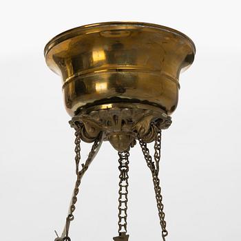 An Art Nouveau paraffine ceiling light, late 19th Century.