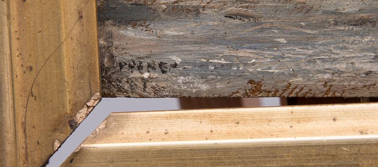 OIDENTIFIERAD KONSTNÄR, olja på pannå, signerad och daterad otydligt, Nederländerna, 1800-tal.