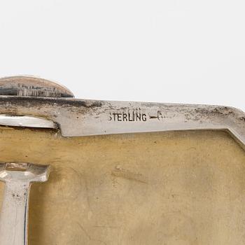 Cigarettetuier, 3 st, silver, bl a Ernst Gideon Bek, Tyskland,  1920-30-tal.