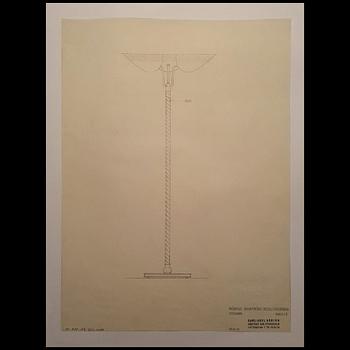 Carl-Axel Acking, a rare model "2645" floor lamp, Bröderna Malmströms metallvarufabrik, Sweden 1940-50s.