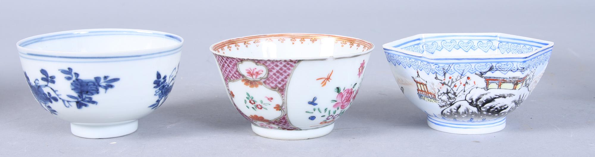PARTI PORSLIN, 6 delar, Kina, 1700/1800-tal.