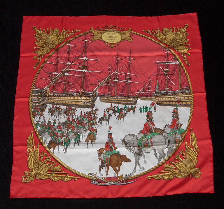 SCARF, siden, "Marine et Cavaliere", design Ledoux, Hermès, Paris.