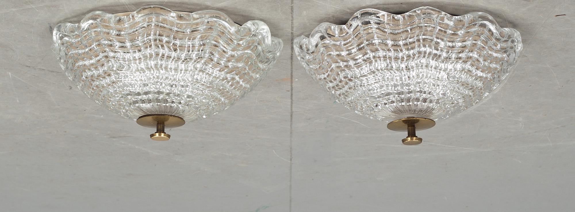 TAKPLAFONDER ett par, Carl fagerlund, Orrefors.