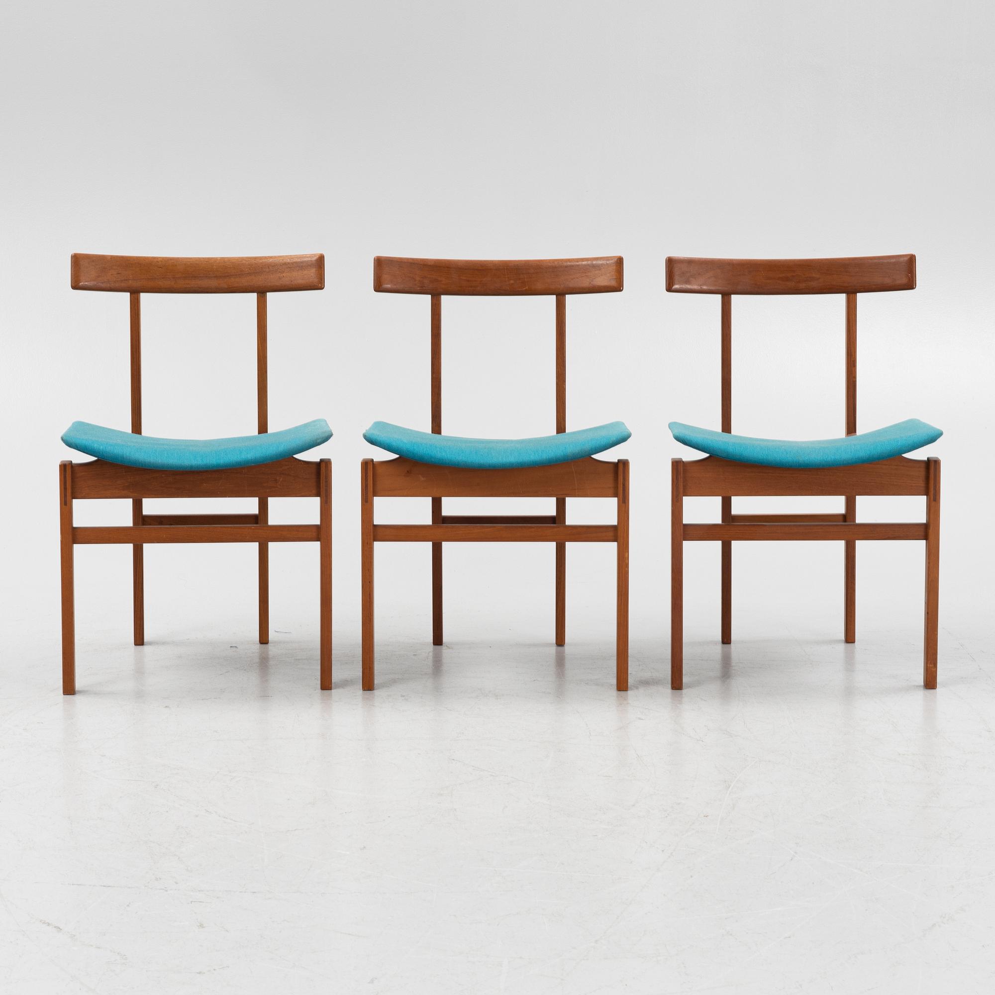 Inger Klingenberg, stolar, 3 st, modell 193, France & Son, 1960-tal.