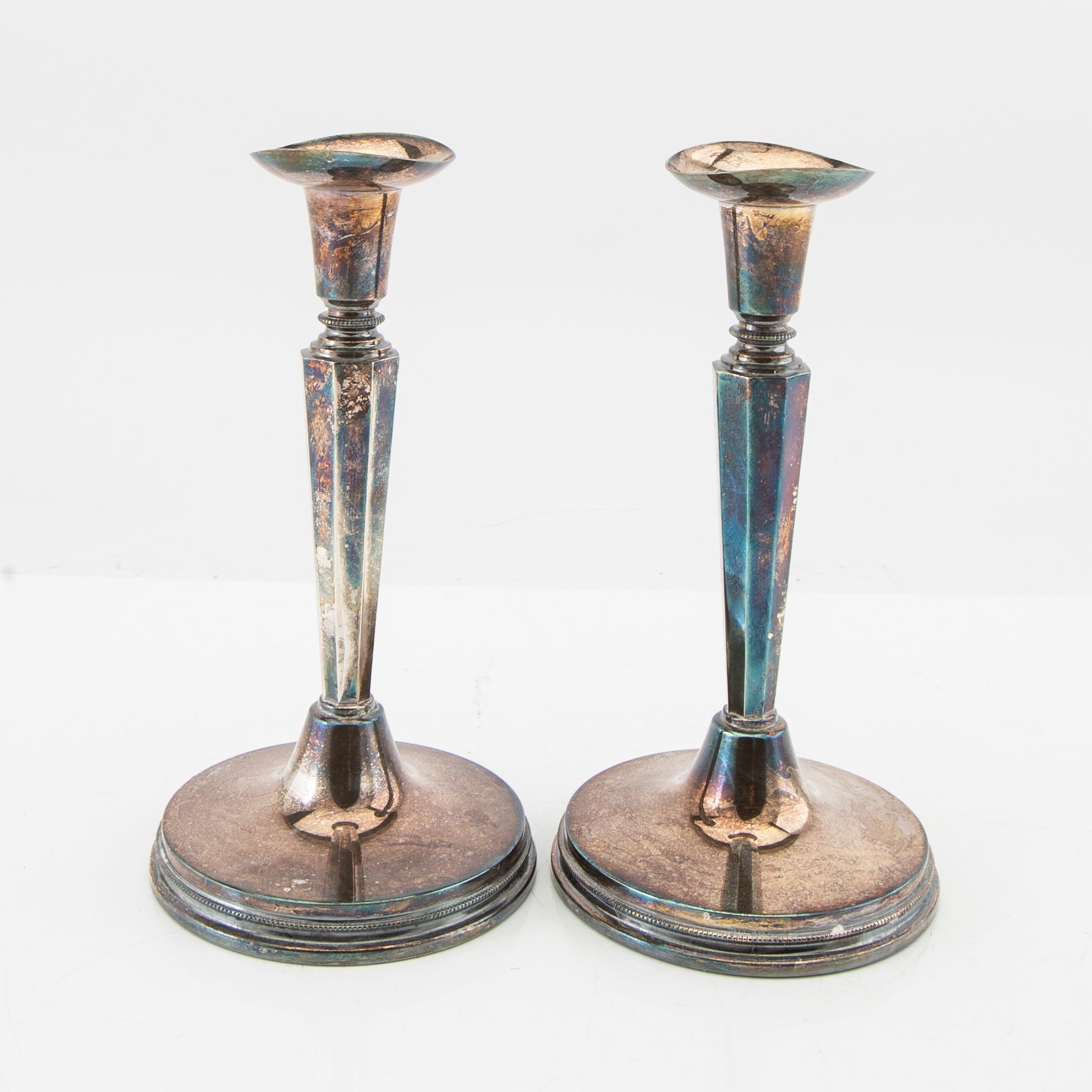 Pair of silver candlesticks MGAB Uppsala 1969.