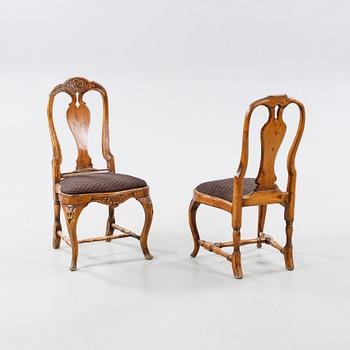 Five 18th century chairs.