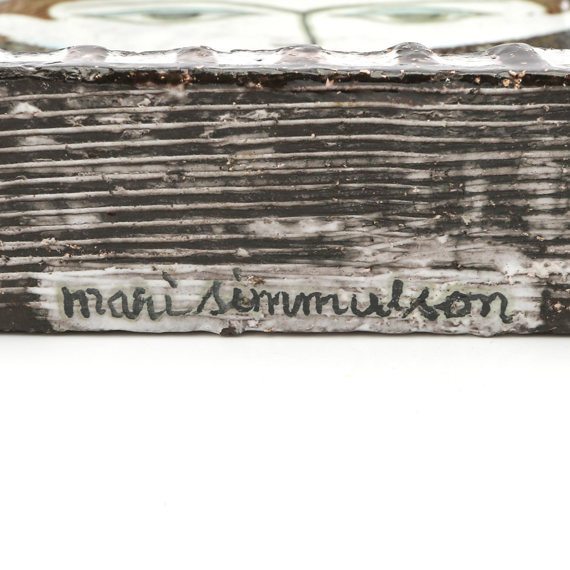 Mari Simmulson, vase, signed Uppsala Ekeby stoneware.