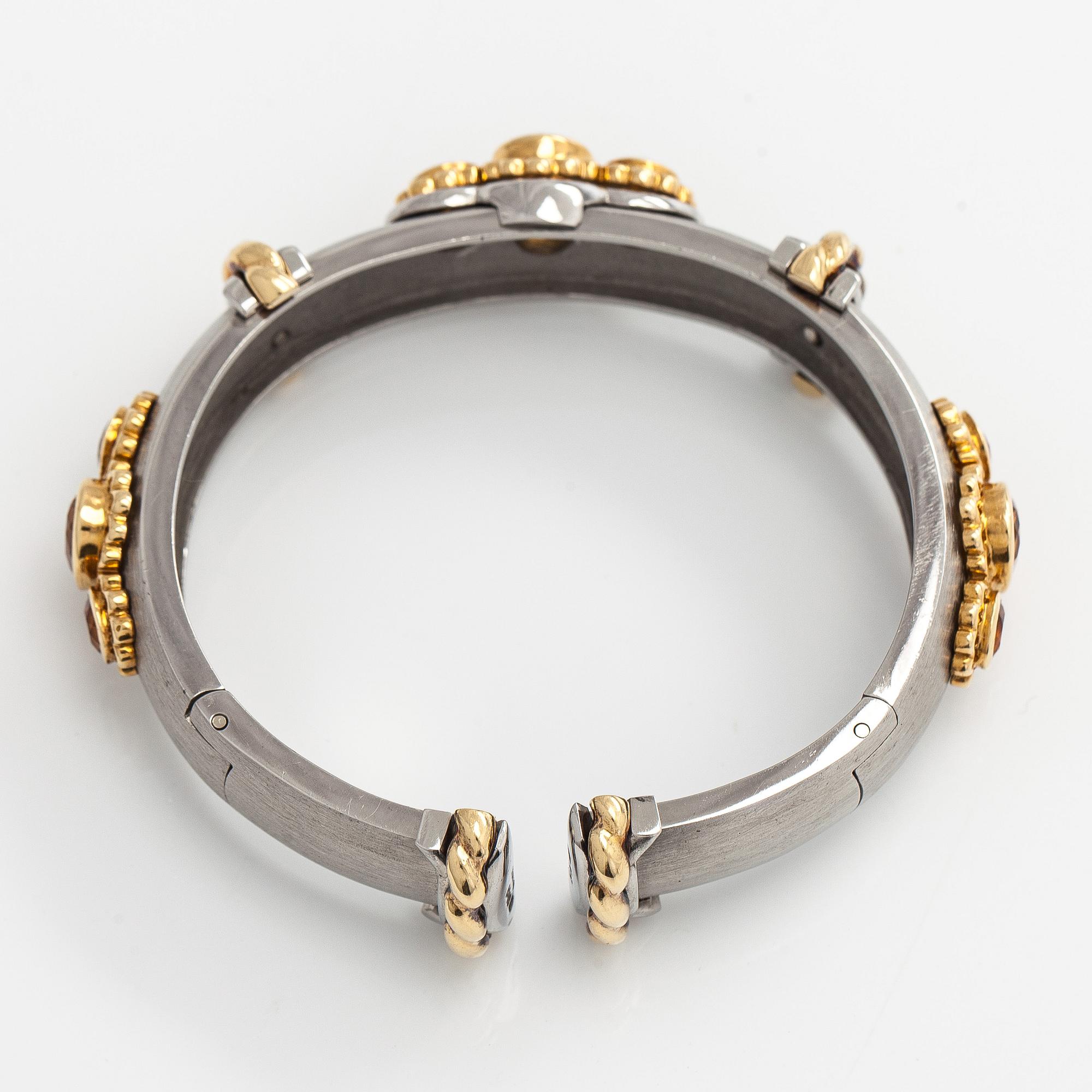 Armband," Callista", 18K guld, stål, fasettslipade citriner, Kaufmann de Suisse.